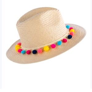 Shiraleah | Natural Pom-Pom Trish Panama Hat